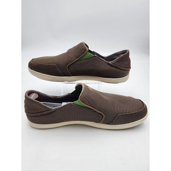 OluKai Nohea Mesh Loafers Men's Slip On Casual Shoes Brown/Green Size 11.5 - Picture 2 of 9